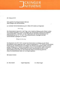 Antrag der Ickinger Initiative